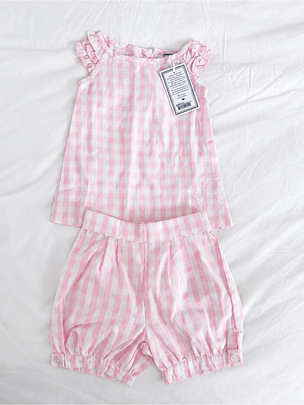 Petite Plume Pink Gingham 2-Piece Outfit NWT